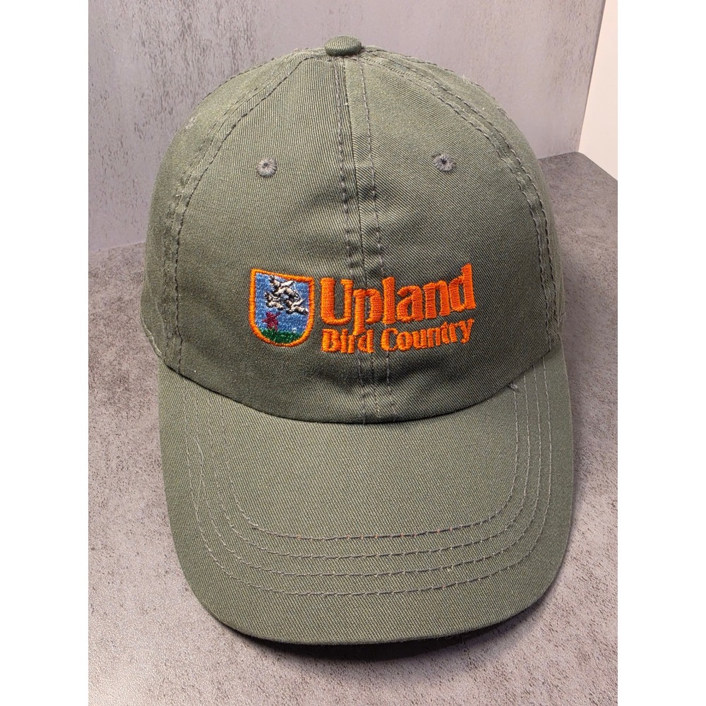 Upland Bird Country Hat Mens Olive Green Orange‎ Embroidery Adjustable Strapback